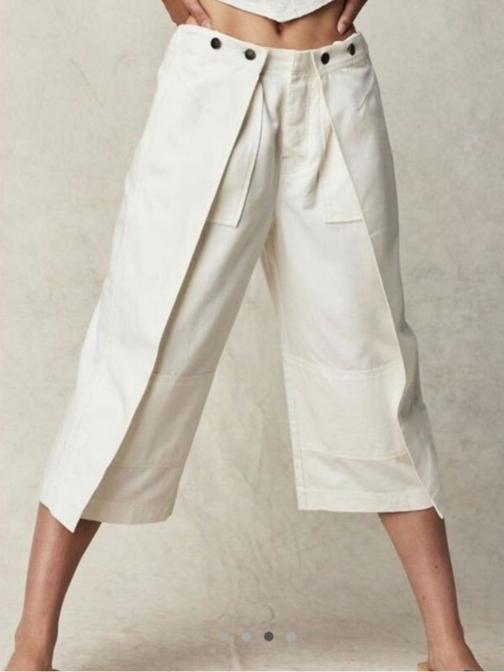 NWOT Free People Keep Calling Wide Leg Crop Pants - Picture 4 of 7